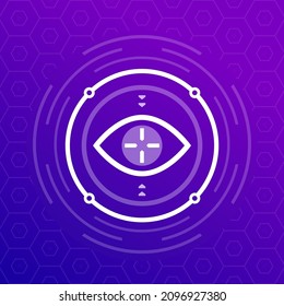 Eye Tracking Icon, Vector Design