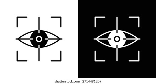 Iconos de seguimiento de ojos diseño de silueta de Vector. Ilustración de Diseño gráfico plano de Vector.