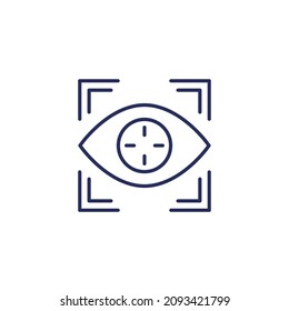 Symbol der Augenbahnlinie auf Weiß