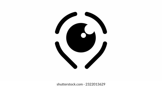 ilustración vectorial del símbolo de diseño del logotipo de seguimiento ocular.