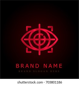 Eye tracking red chromium metallic logo