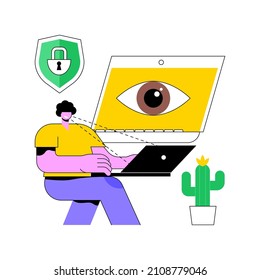 Eye Tracking Technology Abstract Concept Vector Illustration. Eye Movement Catching Technology, Gaze Tracking, Position Sensor, Innovative Marketing, Motion Analyzing Software Abstract Metaphor.