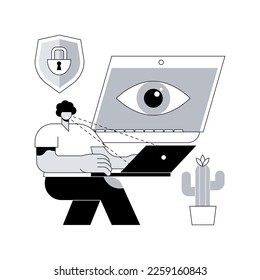 Eye tracking technology abstract concept vector illustration. Eye movement catching technology, gaze tracking, position sensor, innovative marketing, motion analyzing software abstract metaphor.