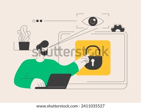 Eye tracking technology abstract concept vector illustration. Eye movement catching technology, gaze tracking, position sensor, innovative marketing, motion analyzing software abstract metaphor.