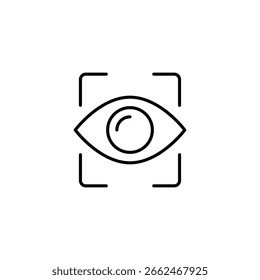 Eye Tracking Technology Concept With Minimalist Line Art Style
