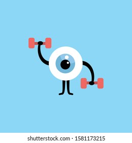 Eye training, eye exercises, vector, flat illustration