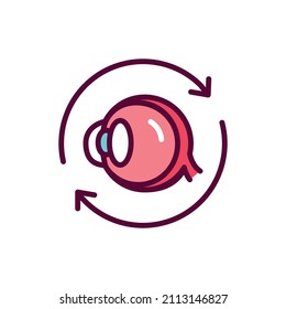 Eye transplant line icon. Isolated vector element.