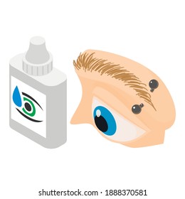 Eye treatment icon. Isometric illustration of eye treatment vector icon for web