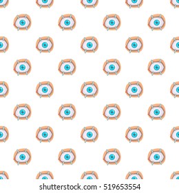Eye treatment pattern. Cartoon illustration of eye treatment vector pattern for web