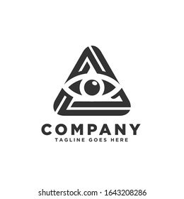 Eye in the triangle. All seeing eye symbol, Illuminati symbol, Eye in a Pyramid Vector illustration