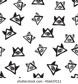 eye triangle ears symbol mason pattern