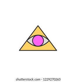 eye in the triangle icon. Element of magic icon for mobile concept and web apps. Color eye in the triangle icon can be used for web and mobile