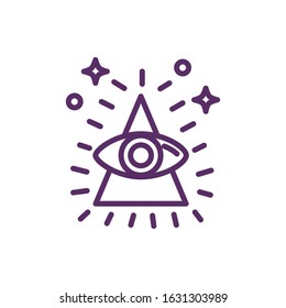 eye in triangle magic sorcery symbol vector illustration design