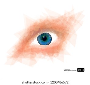 eye in triangle pattern style isolated on the white background