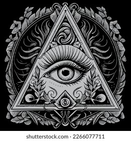 eye in triangle shape is a symbol that represents different meanings across cultures and beliefs, from spiritual enlightenment to conspiracy theories