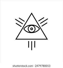 Eye with triangle symbol design vector.