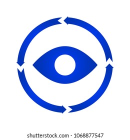 Eye turn icon. vector illustration. flat style