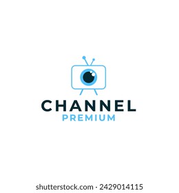 Eye TV Kanal Logo Design Konzept Vektor-Illustration