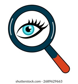 Ojo bajo la lupa Ilustración vectorial