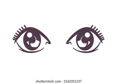 Eye vector cartoon illustration isolated on a white background.