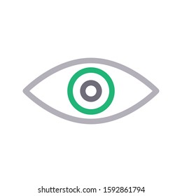 eye vector color line icon 