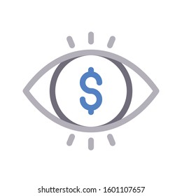 eye vector color line icon 