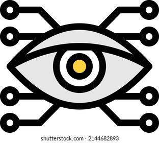 eye vector color line icon