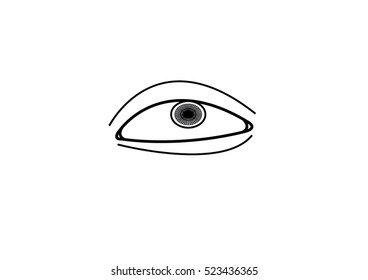 Eye vector design in minimalistic graphic style.