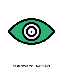 eye vector flat color icon 