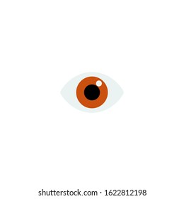 Eye vector flat icon. Isolated human eye cartoon style emoji illustration 