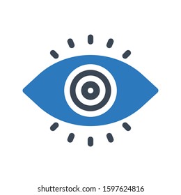 eye vector glyph color icon 
