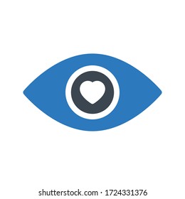 eye vector glyph color icon 