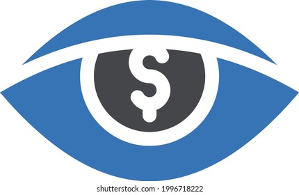 eye vector glyph colour icon