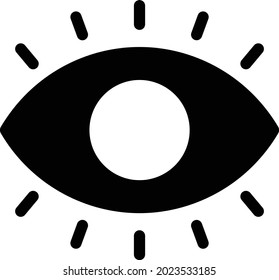 icono plano de glifo de vector ocular