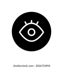 Eye vector glyph icon . Filled circular