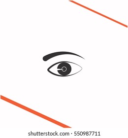 Eye vector grey icon on white background. Eye symbol stock   illustration. Business picture.