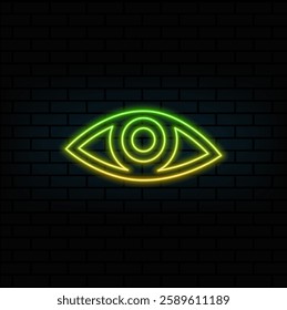 eye vector icon, vector best flat icon. neon style.