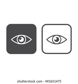 Eye vector icon. Gray and white