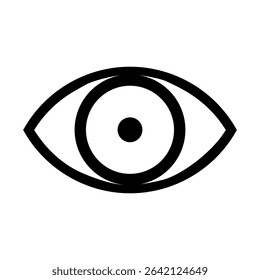 Eye vector icon. Human eyes, vision and view illustration sign. Eye web icon. Visible, sleep and medicine 
supervision observe, lens or cry symbol.
