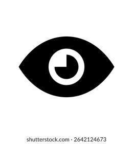 Eye vector icon. Human eyes, vision and view illustration sign. Eye web icon. Visible, sleep and medicine 
supervision observe, lens or cry symbol.
