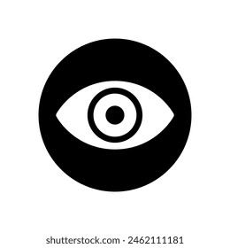 Eye vector icon. Human eye, vision and view illustration sign.  Visible, sleep and medicine 
supervision observe, lens or cry symbols.