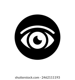 Eye vector icon. Human eye, vision and view illustration sign.  Visible, sleep and medicine 
supervision observe, lens or cry symbols.