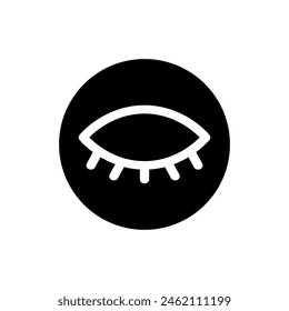 Eye vector icon. Human eye, vision and view illustration sign.  Visible, sleep and medicine 
supervision observe, lens or cry symbols.