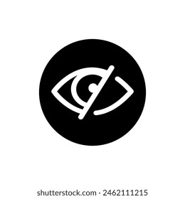 Eye vector icon. Human eye, vision and view illustration sign.  Visible, sleep and medicine 
supervision observe, lens or cry symbols.