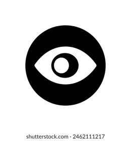 Eye vector icon. Human eye, vision and view illustration sign.  Visible, sleep and medicine 
supervision observe, lens or cry symbols.