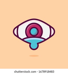 Eye Vector Icon Illustration. Flat Cartoon Style Suitable for Web Landing Page, Banner, Sticker, Background.