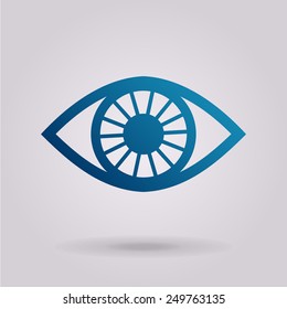 Eye vector  icon.  The illustration on gray background.