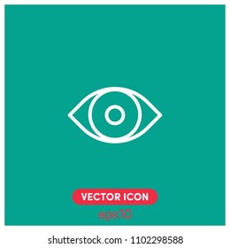 Eye Vector Icon Illustration For Web And Mobile Application.Ui/Ux.Green Backround.Premium Quality.