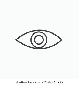 Eye vector icon isolated in black line