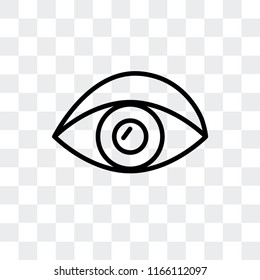 Eye vector icon isolated on transparent background, Eye logo concept